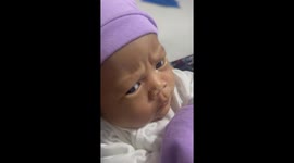 Child's mood shift from mad to happy captured in video