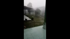 Strong winds damage houses in Pemalang, Central Java