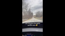 Driver humorously jokes about earning points for spotting pedestrians in the road in Kansas, USA