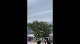 Students spot saucer-shaped cloud in Mamuju, Sulawesi, Indonesia
