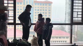 Dad teaches lesson to kids, dog joins in unconsciously