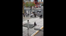 Robot walks among people and interacts in Puerto Madero, Buenos Aires