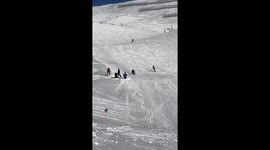Skiing crash in Schruns, Austria