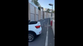 Driver crashes into wall while reversing in Adeje, Spain