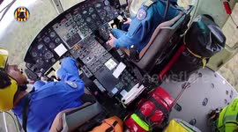 Spain: The Valencia Fire Department rescuing a woman injured after falling on a mountain route in Olocau