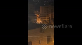 Israeli forces stationed on Al-Manjara Street in Nablus