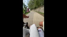 Electric bike ride ends in hilarious crash in Santo Tomas, Batangas, Philippines