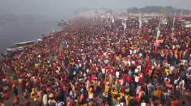 Drone view The Maha Kumbh concluded on Maha Shivratri, with devotees thronging the Triveni Sangam for the final holy dip