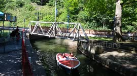 20160711 Boats and Miniature train at Knoebel's Grove Elysburg, Pa