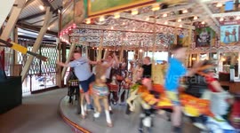 20160711 - 100 year-old carousel at Knoebel's Grove, Elysburg, Pa