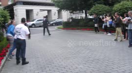 RIHANNA leaving her hotel in Dublin June 21 2013