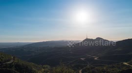 4K Time Lapse - Sunset Over Hollywood & Griffith Park - Los Angeles, CA, USA