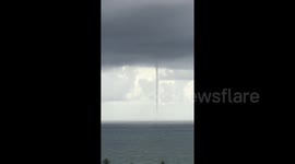 Incredible waterspout spotted over the Atlantic Ocean