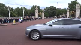 David Cameron is leaving Buckingham Palace as Theresa May arrives to meet the Queen