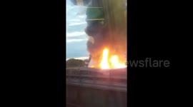 Major industrial fire in Battersea, London