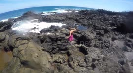 Strange blow holes on Easter Island