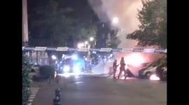 Car fire and small explosion in Saint-Gilles, Brussels