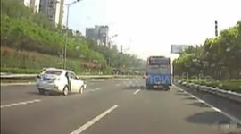 Car suddenly changing lane throws a woman out of backseat
