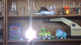 Metal pencil sharpener burns like a flare
