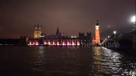 Houses Of Parlimeant Lit Up With The French Flag