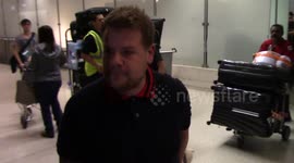 Late Late Show host James Corden arrives at LAX Airport
