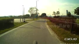 Kid takes out a cyclist