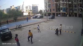 Driver runs over boy playing outside home then 'flees the scene'