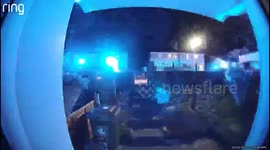 Doorbell footage of police on scene and dog barking after tragic XL Bully attack