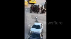 West Bank: Israeli forces abuse and arrest a Palestinian youth during their raid of Dura, southwest of Hebron city, in the West Bank