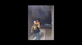 Woman Trips Walking Out Of House