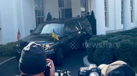 President Zelensky departs the White House after a meeting with President Trump.