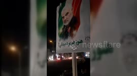 Iran: Iranian Protesters Burn Qassem Soleimani Banner in Tehran
