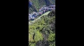 Drone view of Yanjin County: A stunningly slim town in China's Yunnan