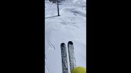 Viral meme carved into snow at European ski resort
