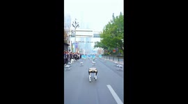 Robots showcased at marathon sidelines in Chongqing