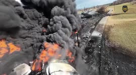Czechia: Freight Train Derails in Czech Republic, Igniting Benzene Leak