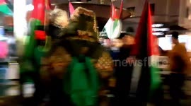Palestine protesters protest against public order conditions and tried to get Journalist arrested