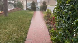 US, Los Angeles: Castaic Hail Falls Amid Storm