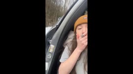 Car slides off icy road in Gatlinburg as person expresses longing for summer