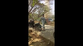 Dust devil tornado whips across field in Myanmar