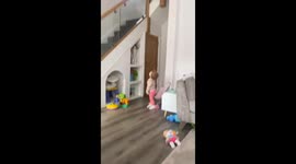 Dad hears his daughter babbling first words that don't make sense