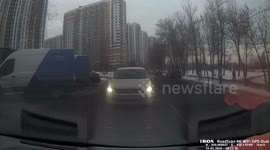 Dramatic collision on busy city road as car overtakes illegally