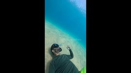 Snorkeler Swims Through Blown Bubble