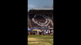 Students perform flash formations at interschools athletics event in Cape Town