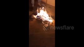 Syria: The flag was taken down and burned by residents of Suwayda