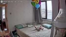 Light cover on ceiling almost falls on baby