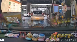 Car park barrier whacks woman on the head