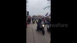 Serbia: Bikers take part in a massive protest in Niš