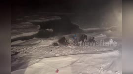 Helicopter rescues 170 fishermen when ice breaks in Russia