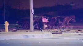 US, Los Angeles: Diamond Bar Car Splits In Half In Major Crash Fatal